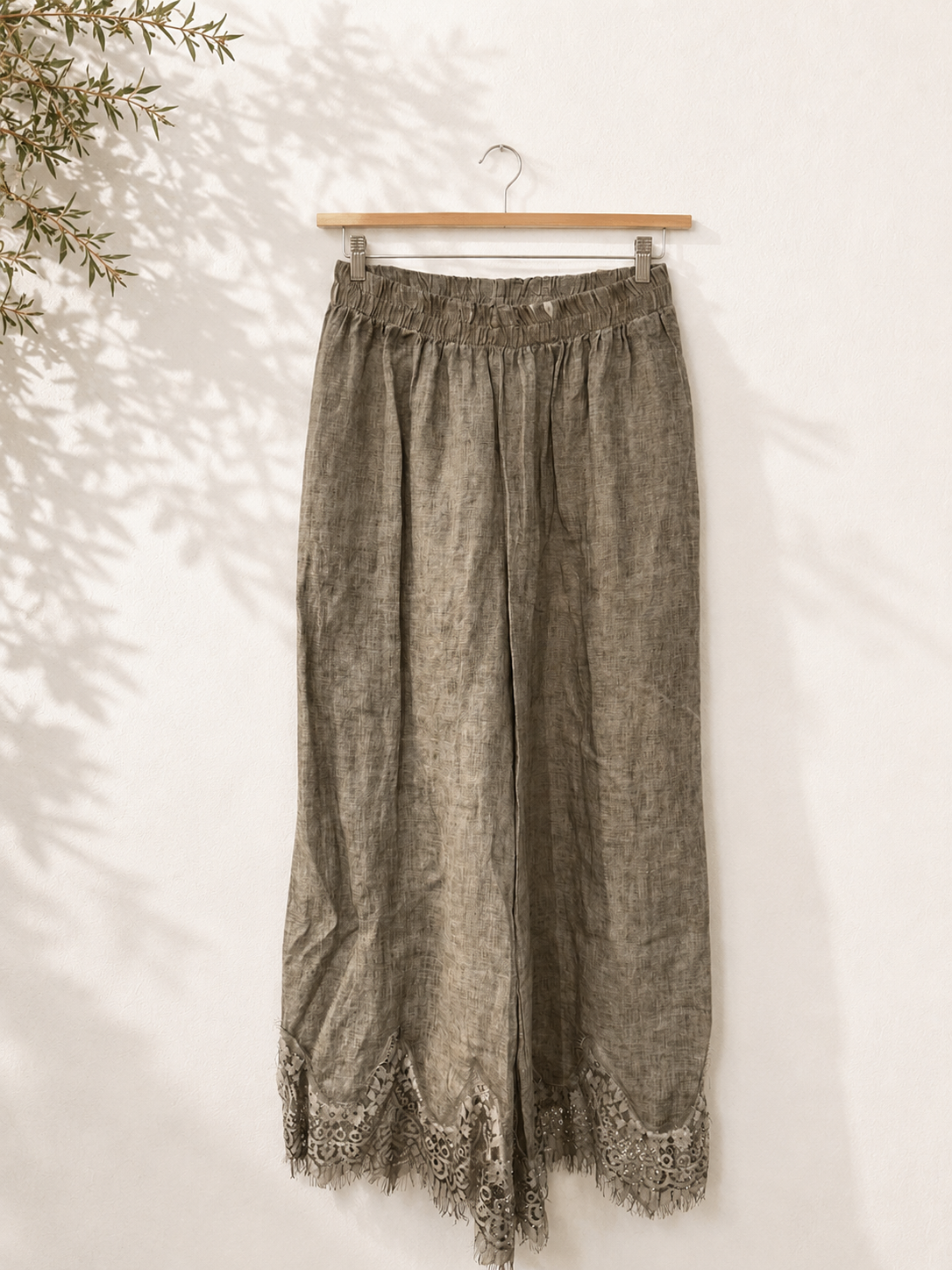 Pantalón Lino con encaje