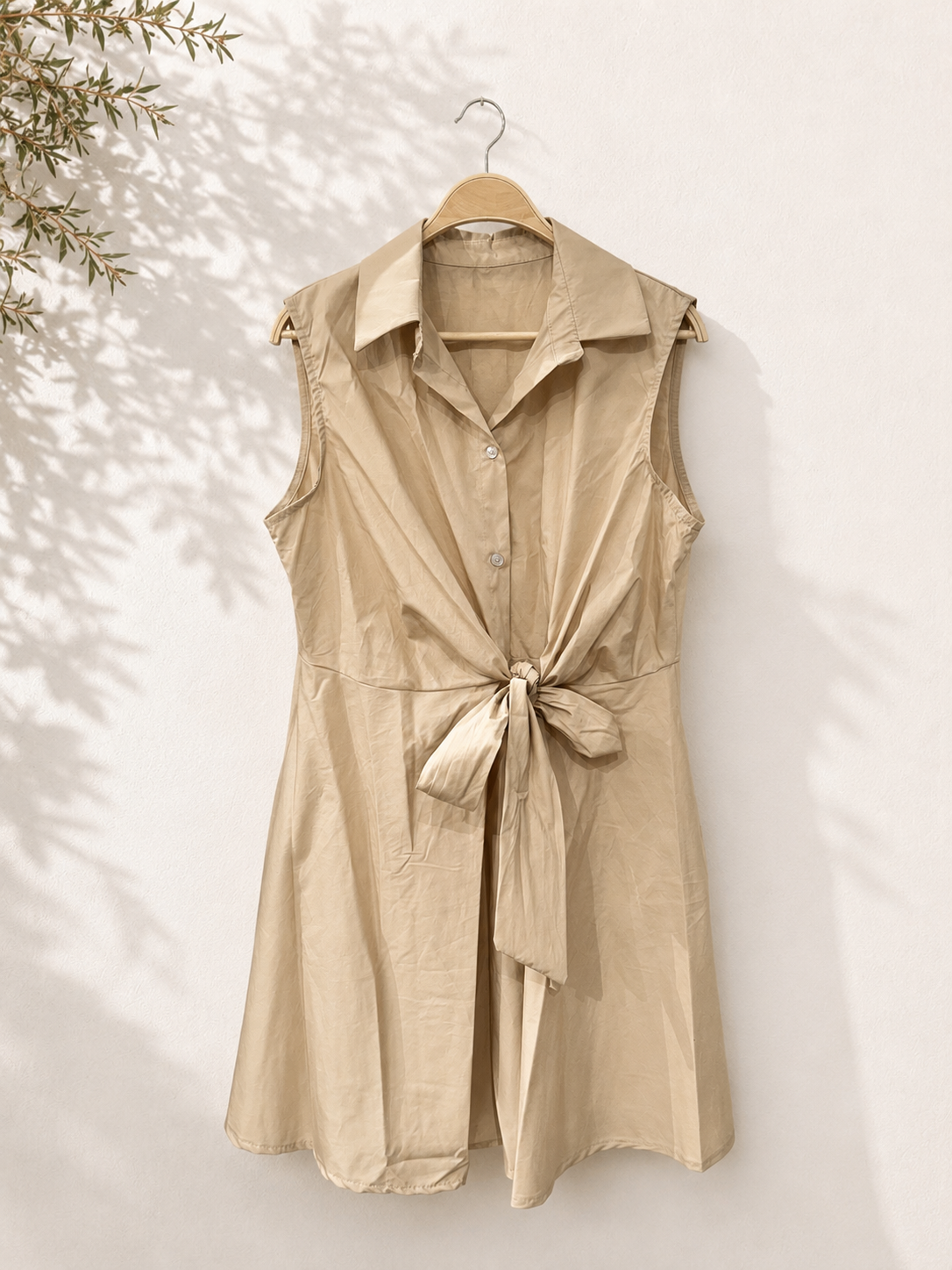 Vestido camisero anudado