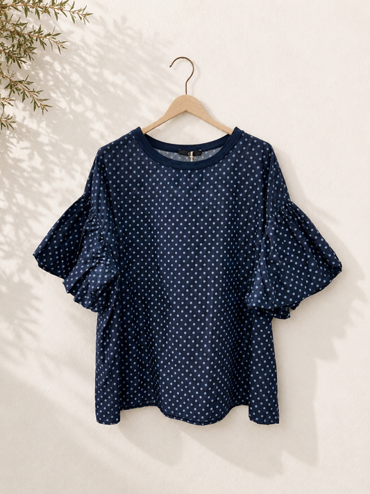 Camiseta Lunares Manga Abullonada