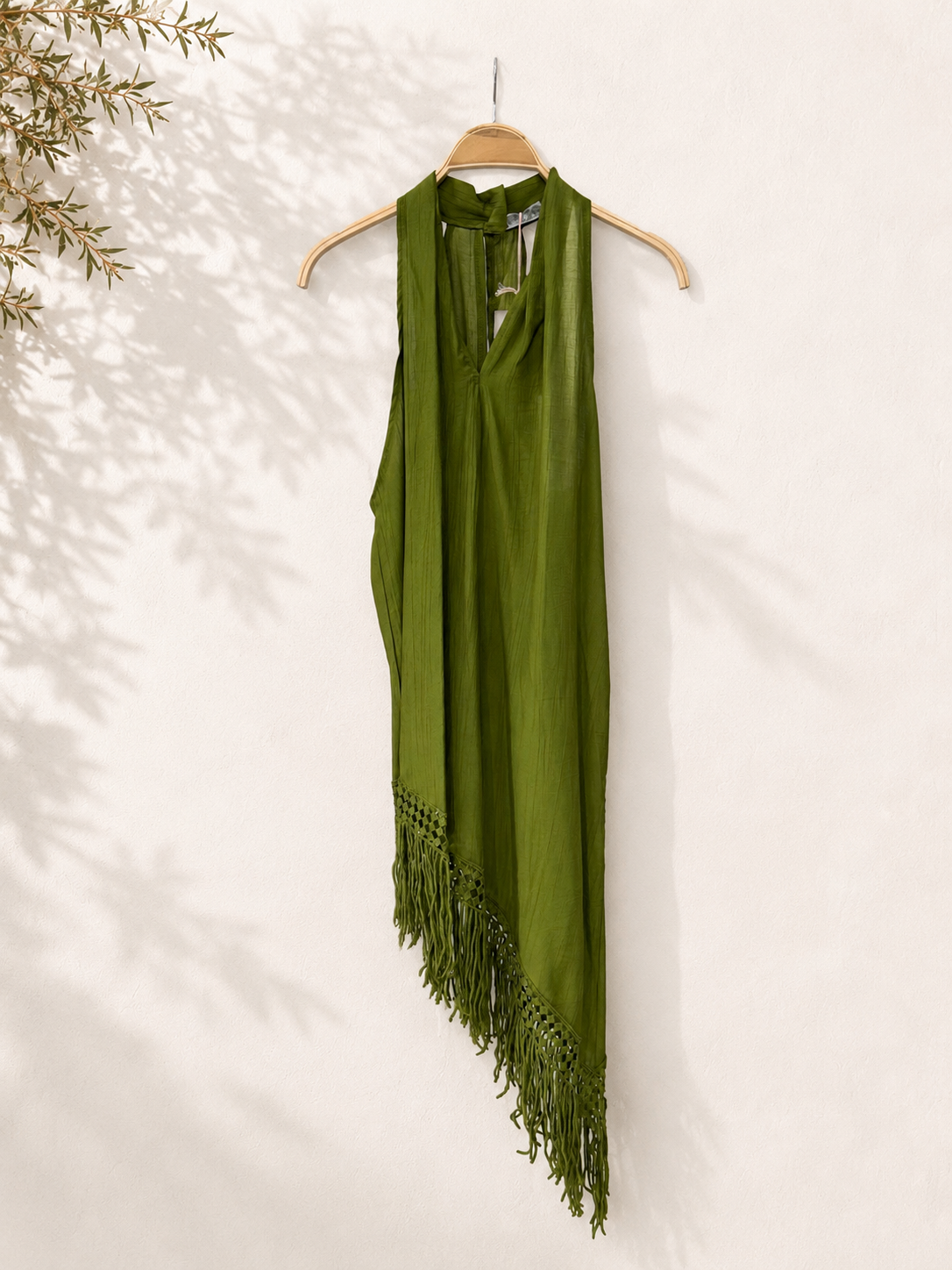 Top Vestido halter de flecos