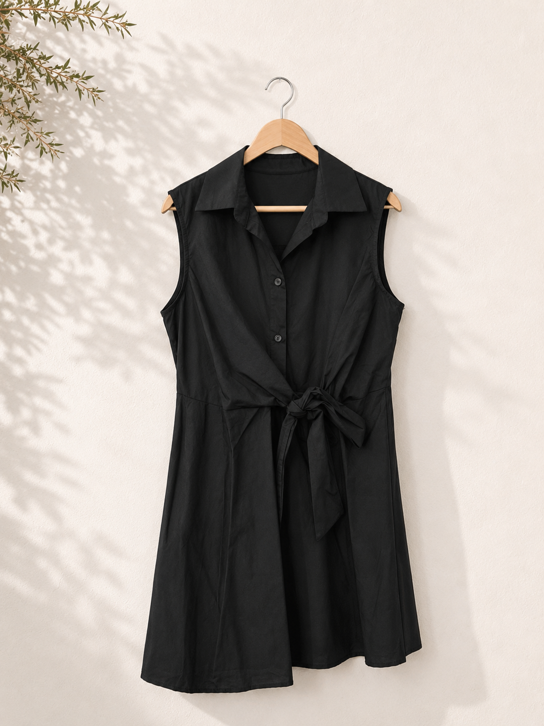 Vestido camisero anudado