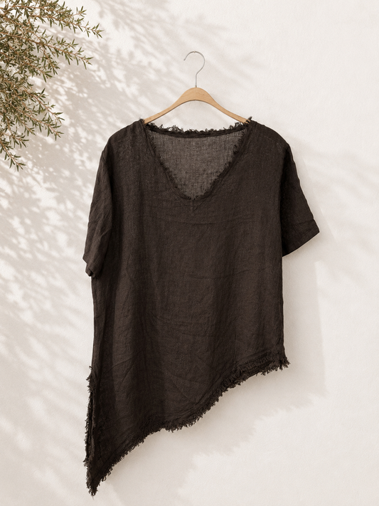 Camiseta asimétrica lino
