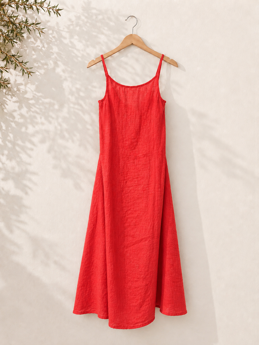 Vestido Lino Espalda descubierta