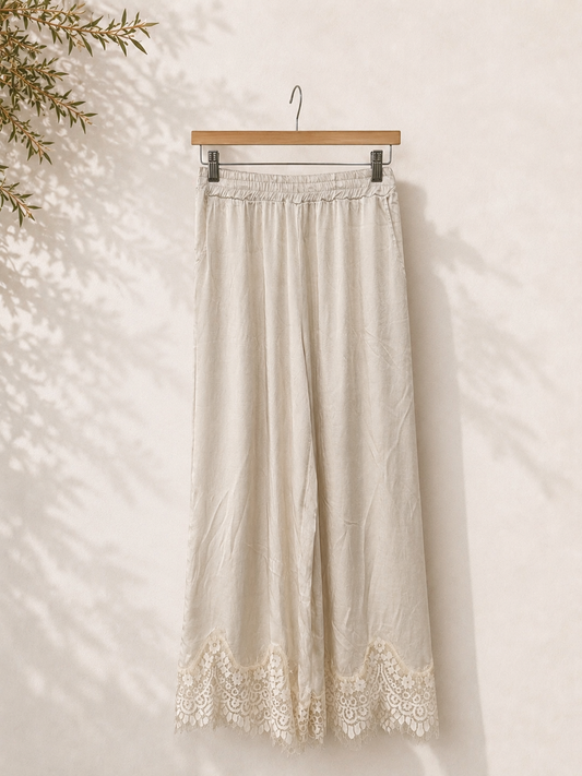 Pantalón Raso Encaje