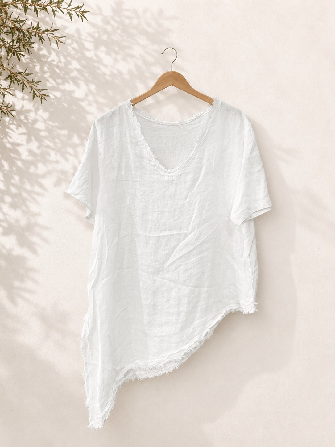 Camiseta asimétrica lino