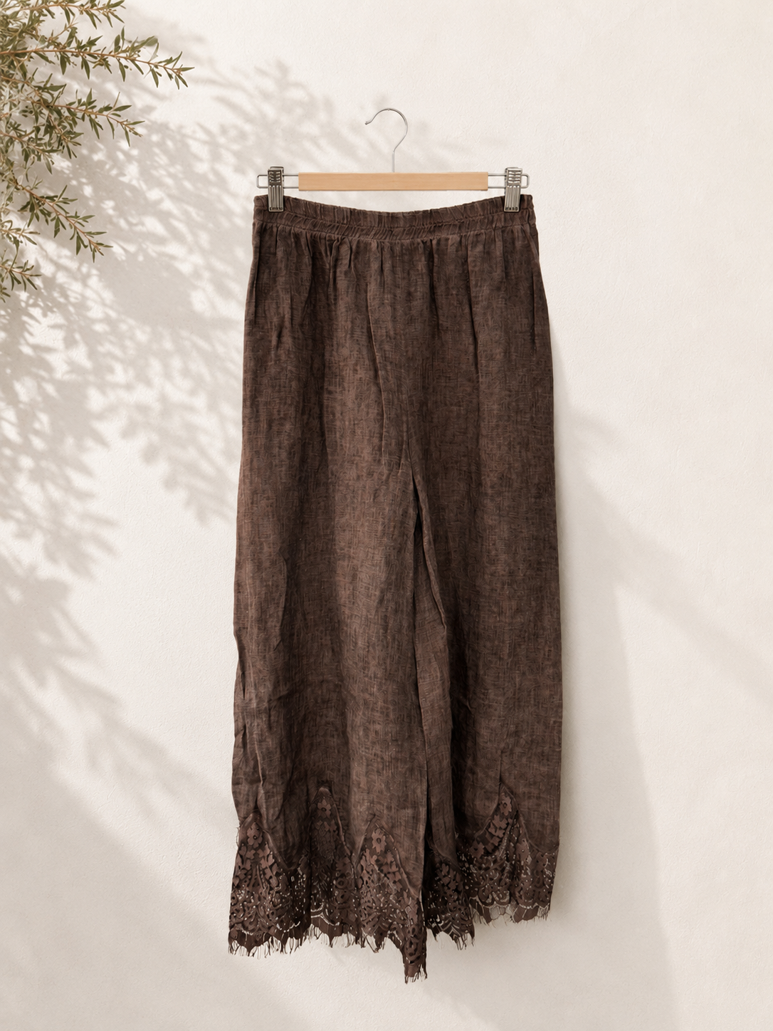 Pantalón Lino con encaje