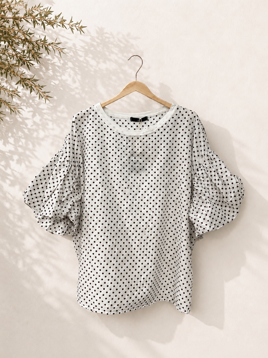 Camiseta Lunares Manga Abullonada