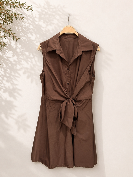 Vestido camisero anudado