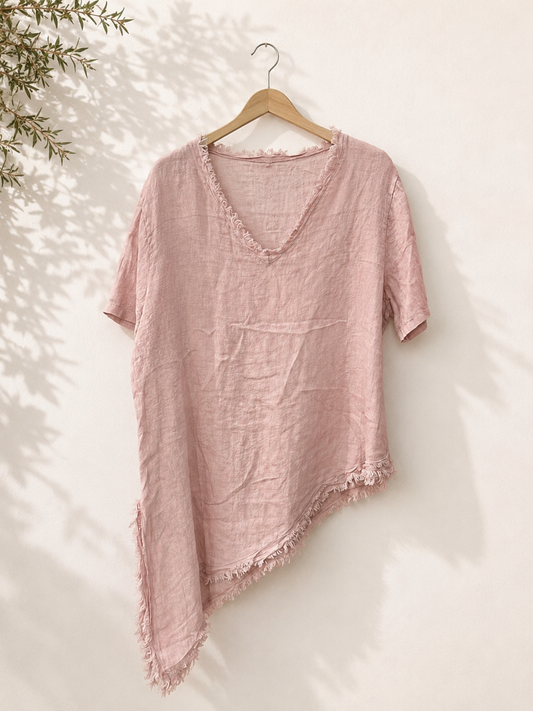 Camiseta asimétrica lino