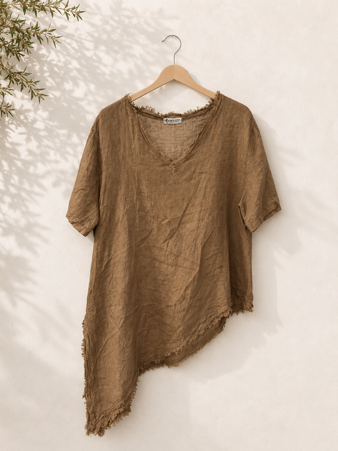 Camiseta asimétrica lino