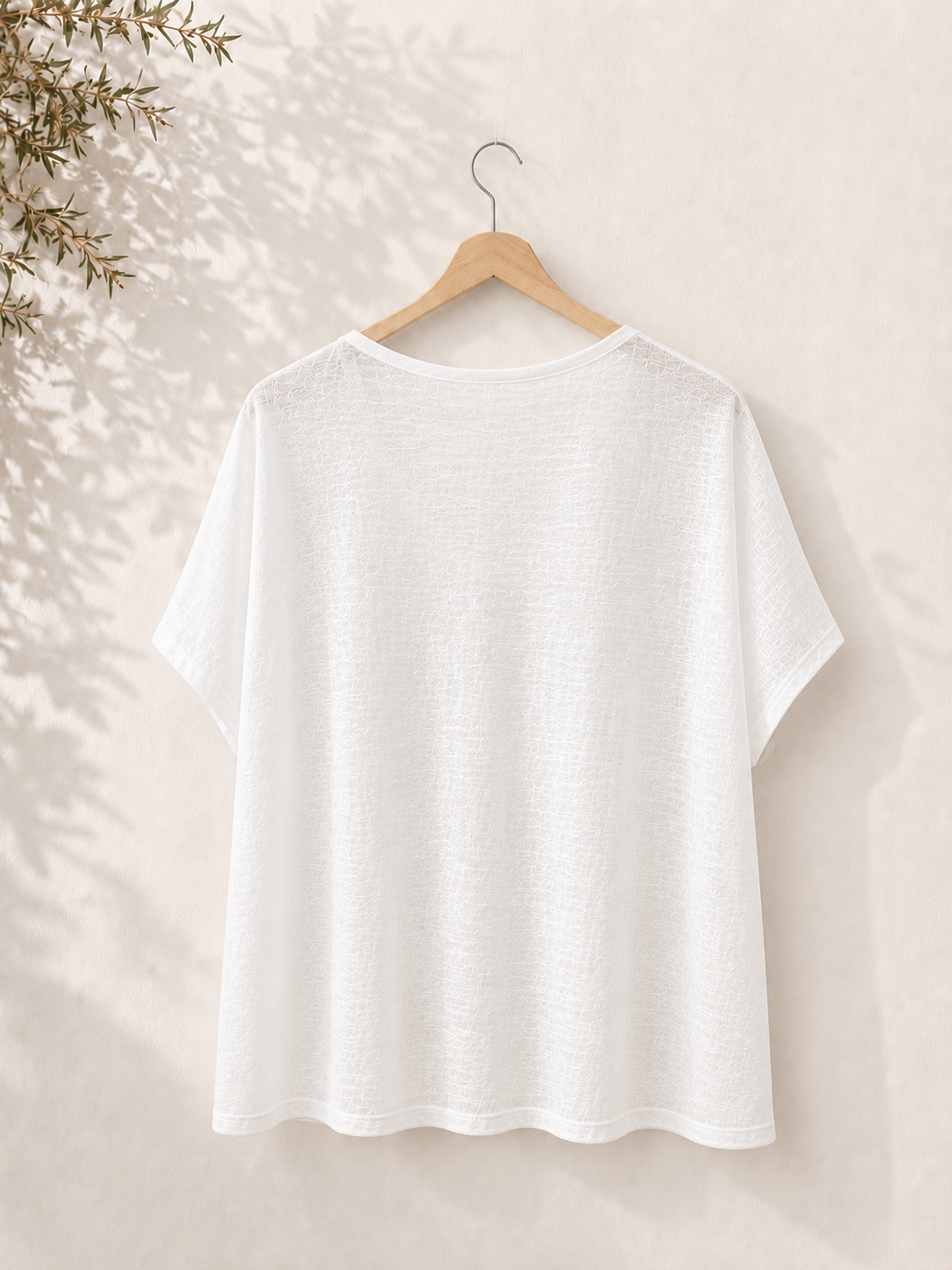 Camiseta cuello pico lino